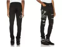 amiri jeans denim dirty indigo print snake black